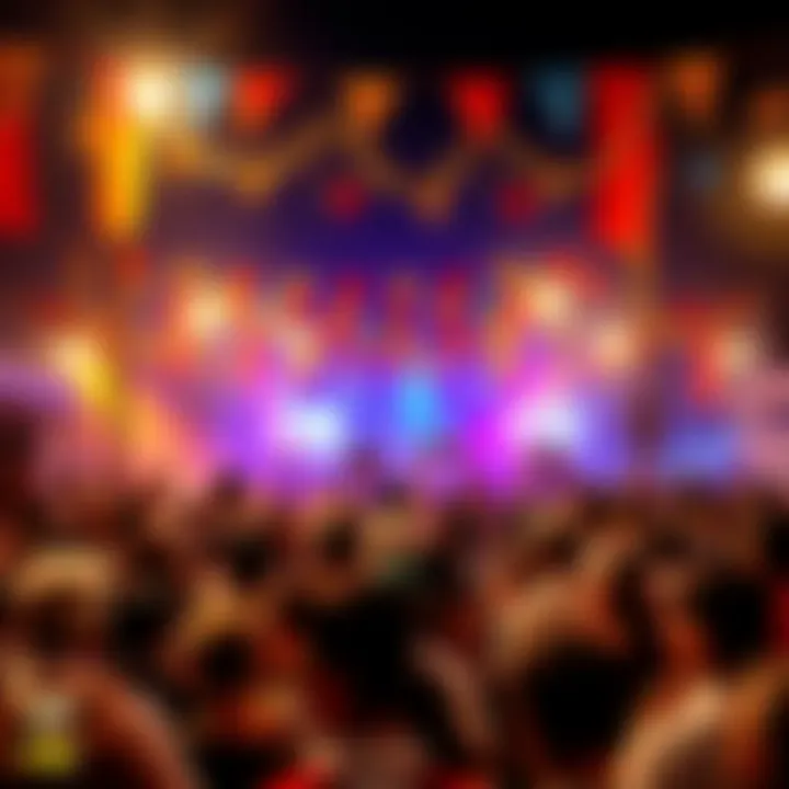 A vibrant crowd celebrating at a festive outdoor party with banners and colorful decorations, expressing dissent against political leadership in the crypto space.