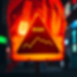 A graphic showing a warning sign with a chart representing a declining investment, symbolizing risk for moon boys.