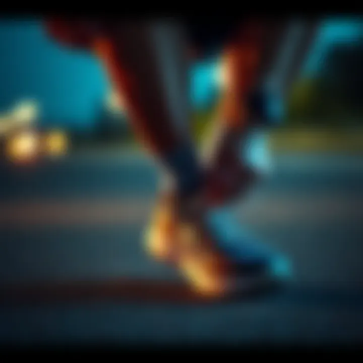 A person putting on running shoes, preparing to start running after a long break