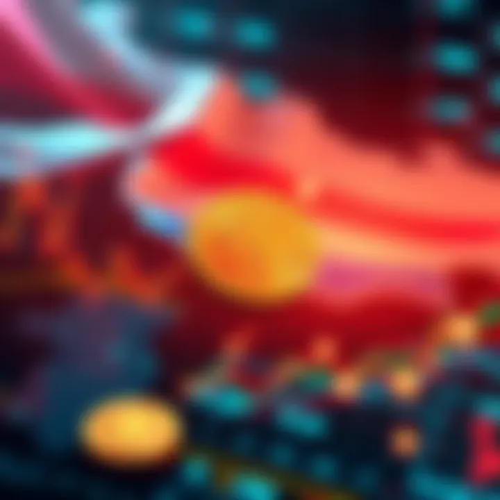 Russia's Cryptocurrency Growth A digital representation of Russia's cryptocurrency market with symbols for Bitcoin and blockchain technology