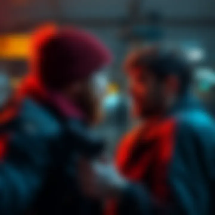 A tense moment between a Russian kidnapper and two individuals named Babet and Joe during a confrontation.