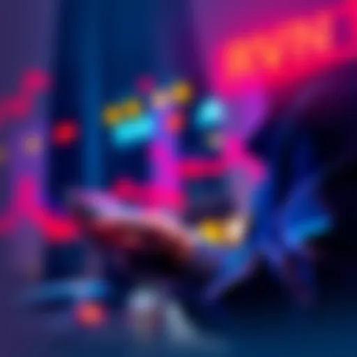 A person using the RVNSwap mobile app to trade and mine RVN securely without intermediaries.