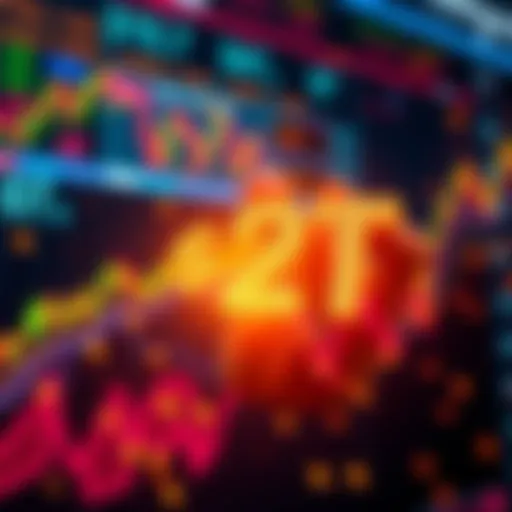 A graphic showing RWA perps trading volume over $2T with stock and commodity symbols in the background