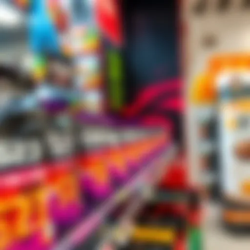 A close-up view of S23 hydro chips displayed on a store shelf, with vibrant packaging and product details visible.