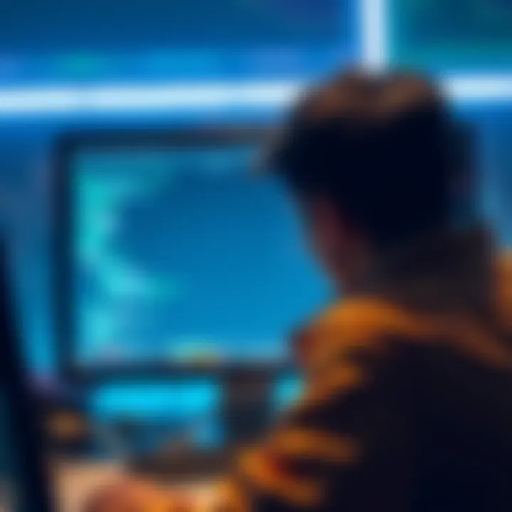 A frustrated person staring at a computer screen displaying an empty digital wallet, symbolizing lost crypto assets.