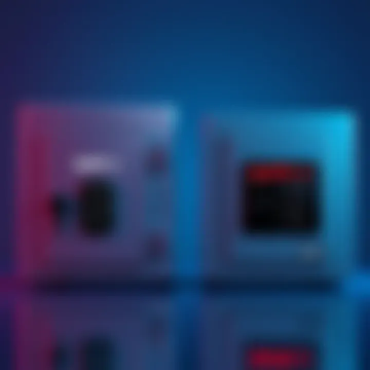 A side-by-side view of Safe 3 and Safe 5 devices showing their buttons and screens