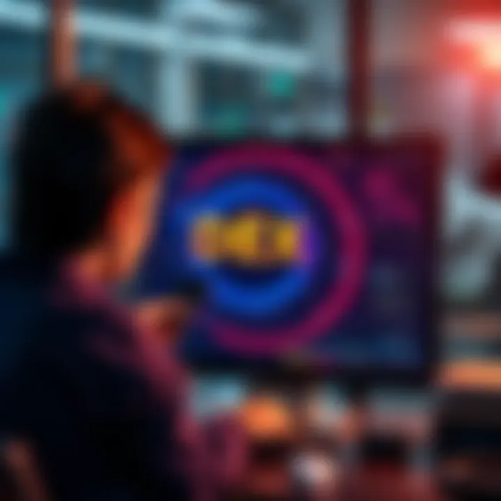 A person inspecting a computer screen displaying a DEX aggregator platform, with security symbols around it