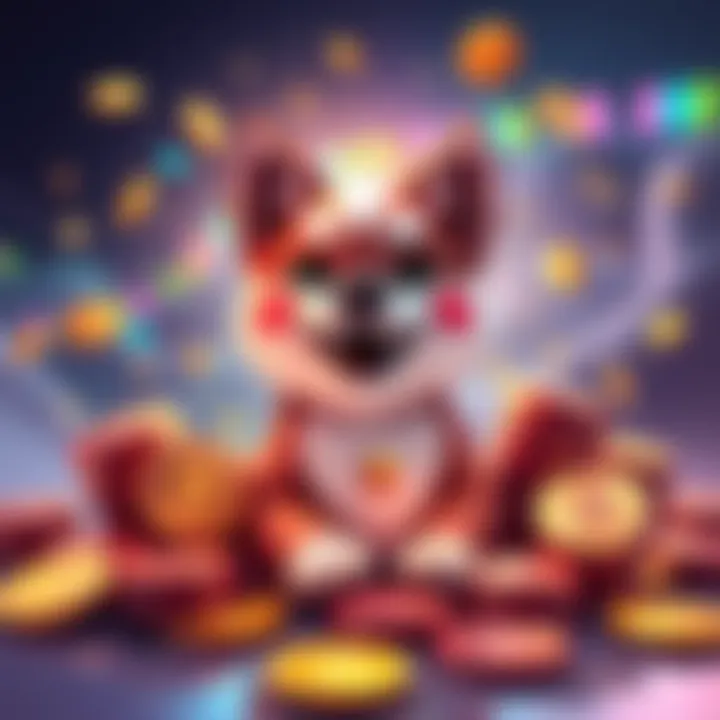 A visual representation of Saiko Inu, featuring a stylized dog character with a playful expression, surrounded by coins and crypto symbols, symbolizing community and growth in the cryptocurrency space...