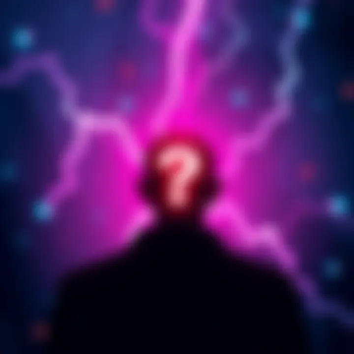 Who is Satoshi Nakamoto? Silhouette of a person with a question mark over their head, representing the search for Satoshi Nakamoto's identity in the Bitcoin community.