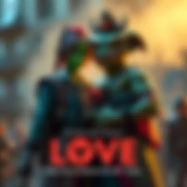 Satoshi and Nurgle stand together, encouraging people to embrace love and acceptance in their community.