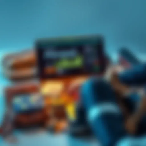 A person using a laptop to access banking information while around travel-related items, symbolizing moving abroad.