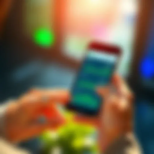 Savings Strategy with Earn API A person holding a smartphone displaying financial graphs and savings tools from the Earn API.