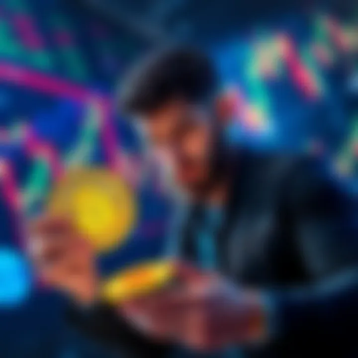 Michael Saylor actively purchasing Bitcoin with charts showing crypto market reactions in the background