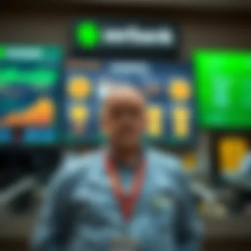 Sberbank Accepts Bitcoin Loans A representative from Sberbank stands in front of a bank display showing Bitcoin and other cryptocurrencies. The atmosphere is business-oriented, highlighting the acceptance of crypto for loans.