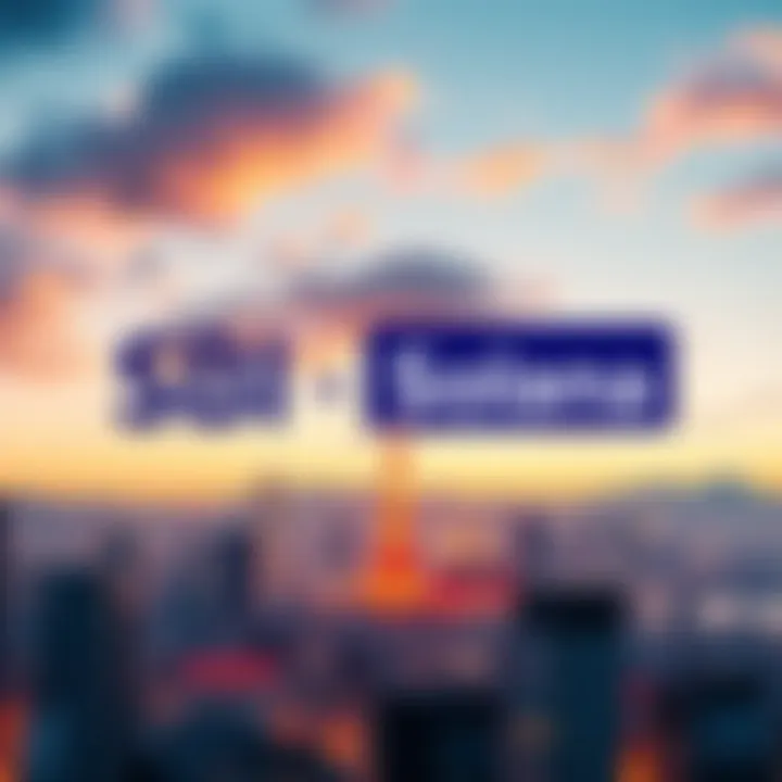 SBI and Solana logos with a backdrop of Japan's financial skyline showing blockchain elements