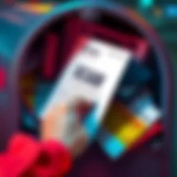 Scam Mail in Mailbox A hand holding a letter with scam warnings, surrounded by various mail items in a mailbox.