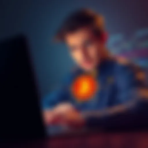 A person looking concerned while checking a crypto token on a laptop screen, symbolizing being scammed.