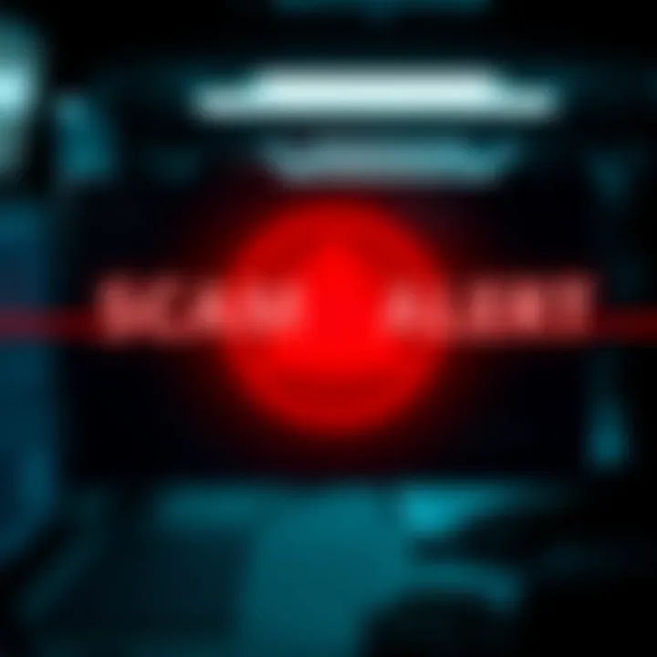 Scammer Alert Notice User warning about a scammer on an online forum with a red alert symbol