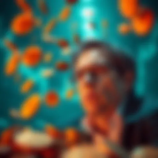 Scared Money Concept A visual representation of scared money with a worried investor looking at falling coins, symbolizing fear in the market.
