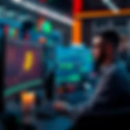 A trader using a computer to buy Bitcoin and Ethereum on Schwab's platform.