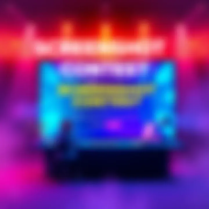 A vibrant graphic announcing a screenshot contest with cash prizes for sharing success stories.