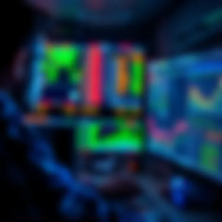 A person analyzing data on a computer screen, focusing on mining pool statistics and fees.