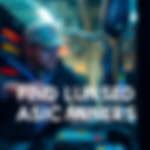 A person searching for unused ASIC miners, looking at computer equipment and discussing with fellow miners.