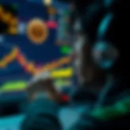 A person looking at a computer screen displaying cryptocurrency charts and data, contemplating potential investments.