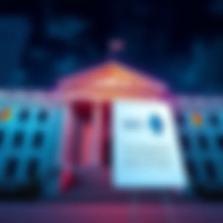 The SEC building with a sign about cryptocurrency regulations, representing a delay in the decision on Bitwise's Ethereum ETF staking.