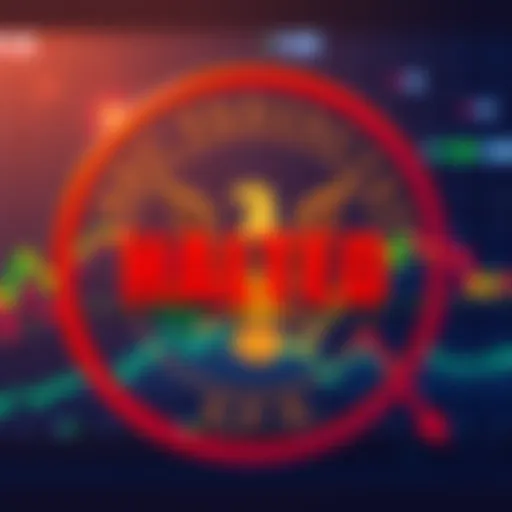Graphic showing the SEC logo and a halted sign over a chart representing market decline