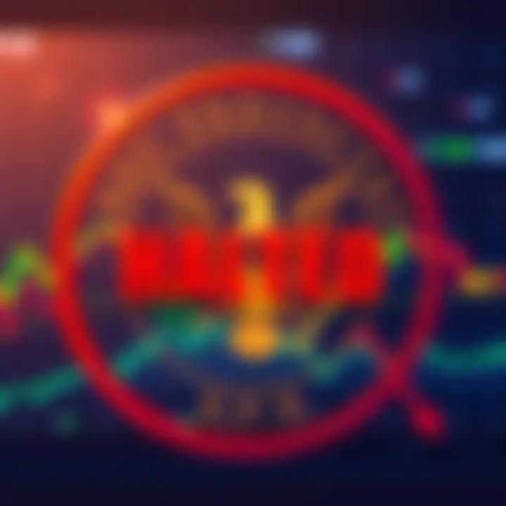 Graphic showing the SEC logo and a halted sign over a chart representing market decline