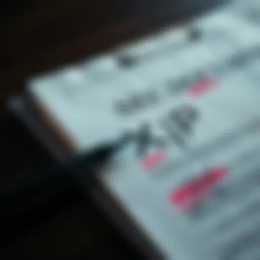 A close-up of an SEC document related to XRP with highlights and notes