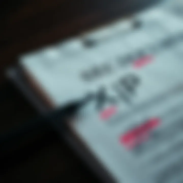 A close-up of an SEC document related to XRP with highlights and notes