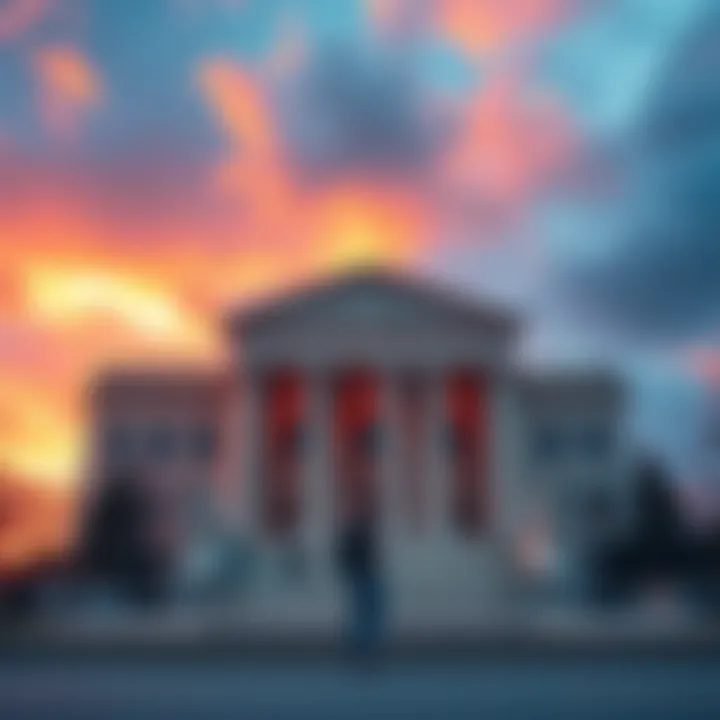 A graphic showing the SEC building with cryptocurrency symbols around it, representing new regulations