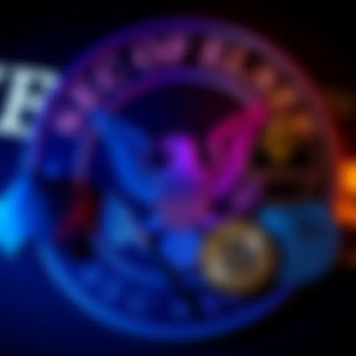 The SEC logo displayed alongside various cryptocurrency symbols like Bitcoin and Ethereum, representing regulatory efforts in the crypto market.