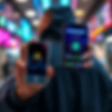 A person holding two smartphones, one for cryptocurrency apps and the other for general use, highlighting security concerns.