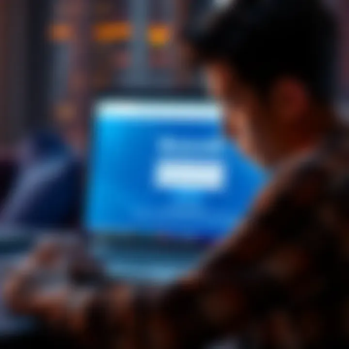 A person viewing the Secondfi login screen on a laptop, with a concerned expression, showing new agreements on the page.