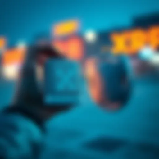 A person holding a cold wallet device with XRP logo nearby, emphasizing secure storage for cryptocurrency.