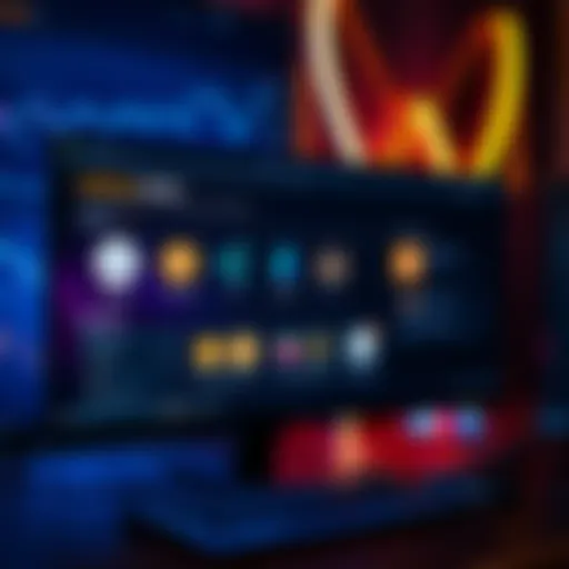 A computer screen displaying various icons of crypto wallets like Exodus, Electrum, and Guarda, showcasing security features and user-friendly interfaces.