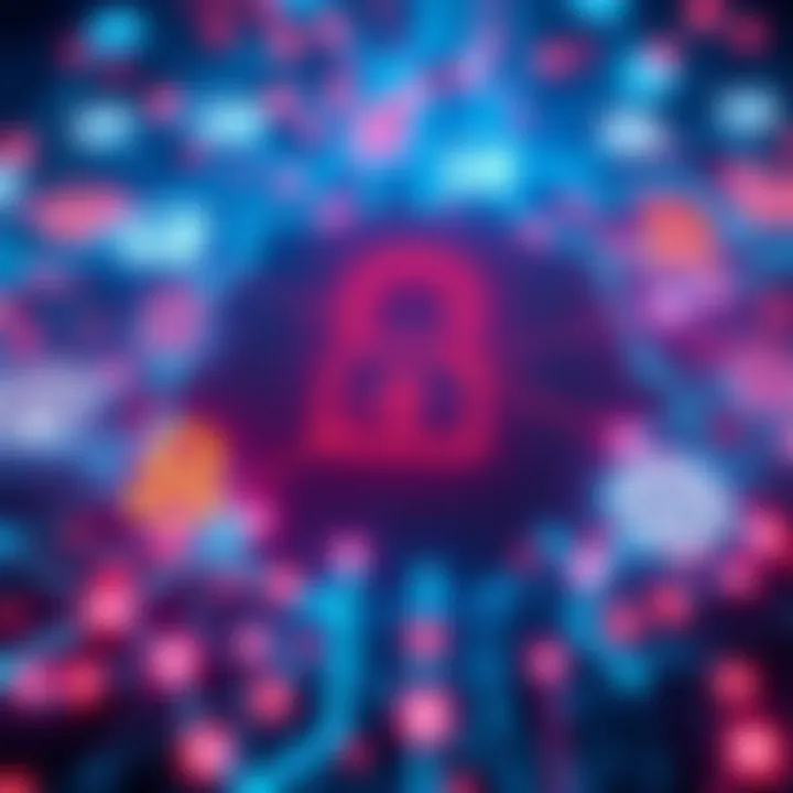 Representation of a secure identity management system with icons for humans, devices, and AI agents connected by a digital network.