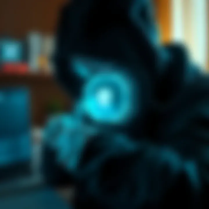 Secure Your Network A person protects their home router from botnet attacks using a Deeper Network device and DPN app.
