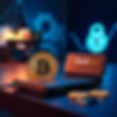 A secure hardware wallet and SeedSigner on a table, showcasing safe methods for storing Bitcoin, with a lock symbol in the background.
