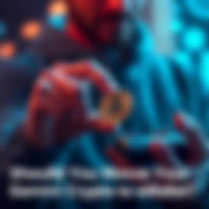 A locked cold wallet with cryptocurrency symbols around it, representing security and protection for digital assets.