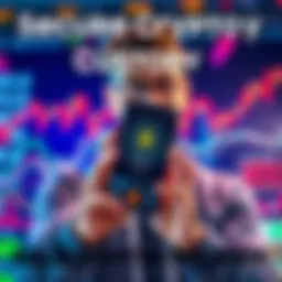 A person holding a smartphone displaying a cryptocurrency wallet while looking concerned about security risks, with a background of charts and graphs illustrating crypto market trends.