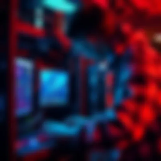 A person checking their crypto mining rig with security tools and software on the screen, ensuring protection of their assets.