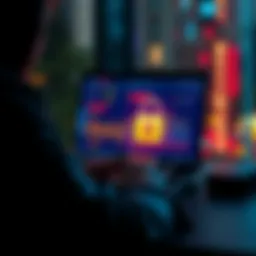 A person using a laptop to conduct a private cryptocurrency transaction with a digital wallet on the screen