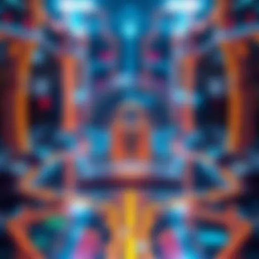 A digital representation of Algorand logic signatures safeguarding funds with locked icons and secure pathways, illustrating controlled transfers for institutions.