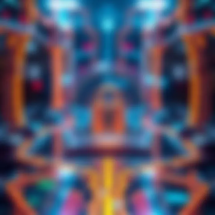 A digital representation of Algorand logic signatures safeguarding funds with locked icons and secure pathways, illustrating controlled transfers for institutions.