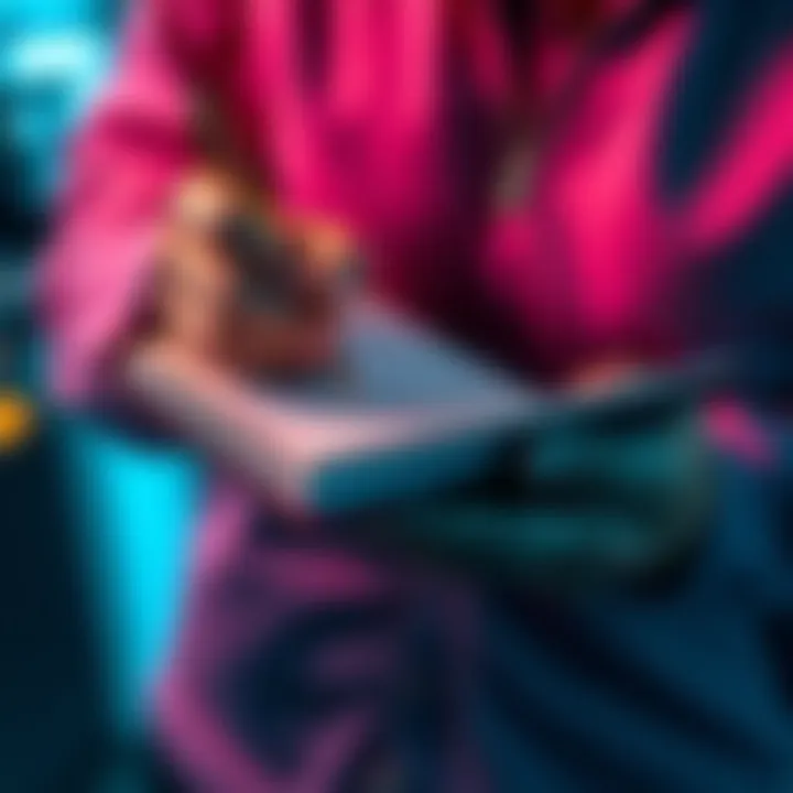 A person holding a secure wallet while writing down a seed phrase in a notebook, emphasizing the importance of cryptocurrency security.
