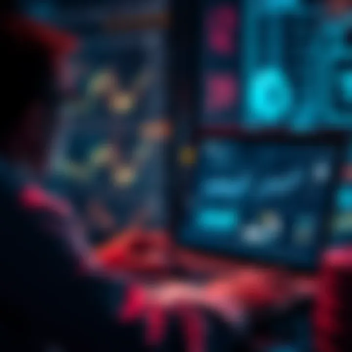 A person reviewing digital security updates on a laptop, with graphs and charts on the screen, symbolizing upcoming trends in secured developments.